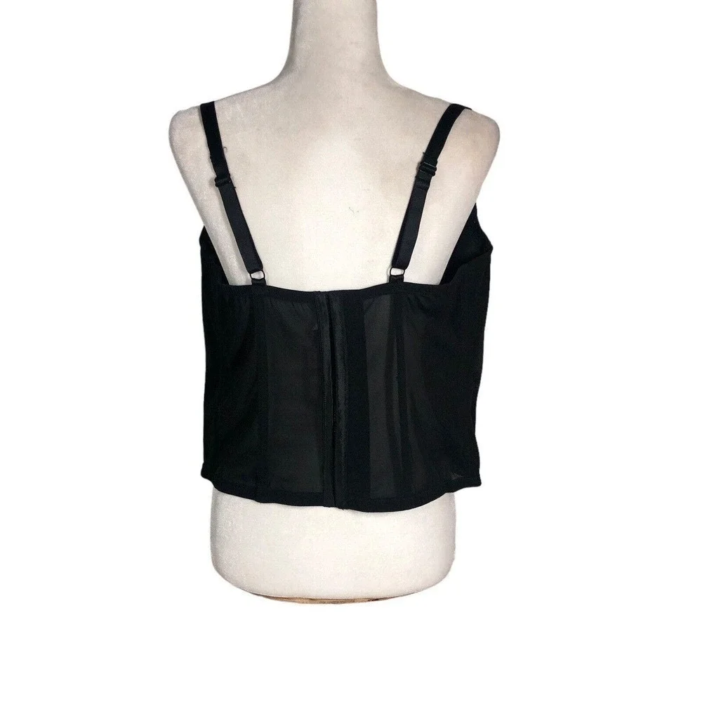 Cacique Womens Plus Size 22/24 Black Coquette Whimsigoth Shapewear Intimates New